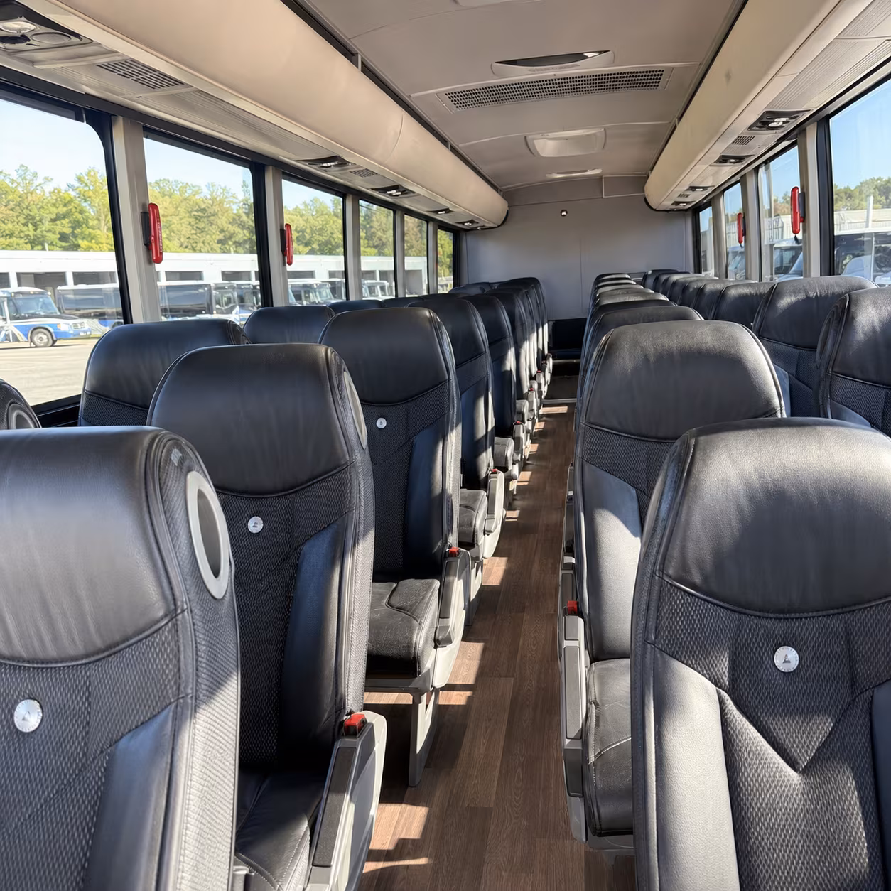 pompano beach charter bus rental interior