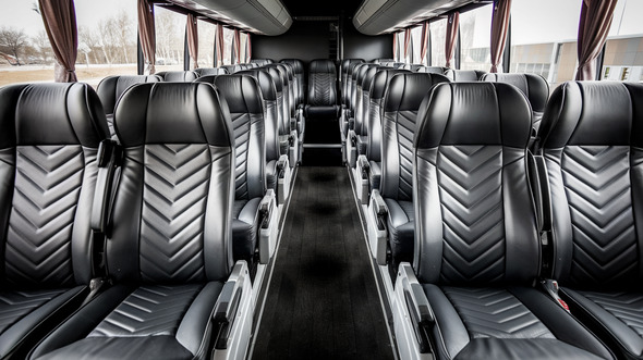 50 passenger charter bus inside aventura