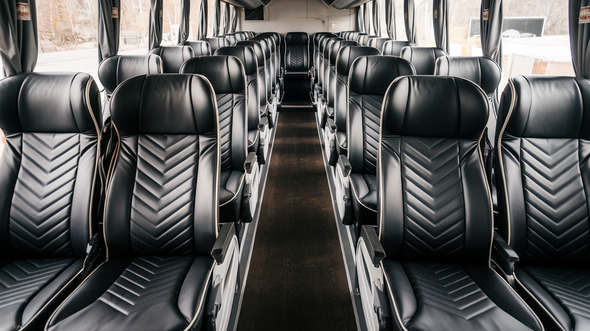 56 passenger charter bus inside aventura