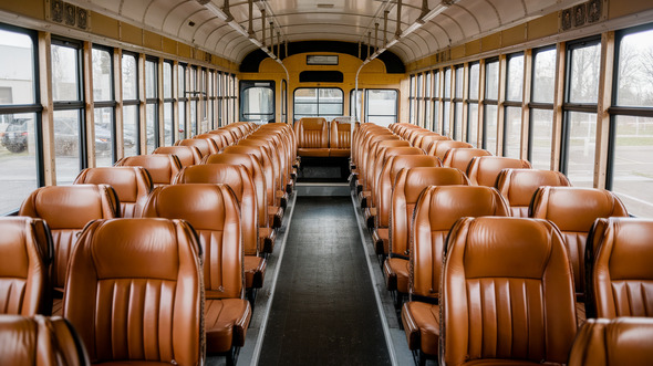 school bus rental interior aventura